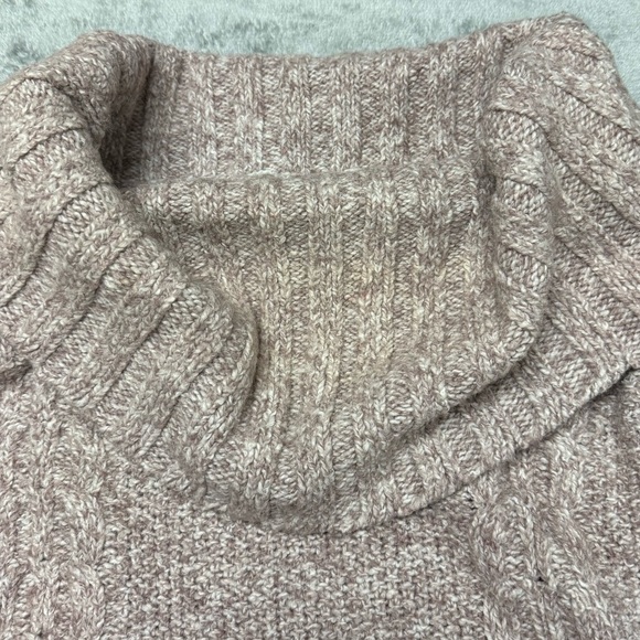 Anthro Sleeping On Snow Mauve Pink Cotton Alpaca Off Shoulder Sweater - Size M - Picture 16 of 16